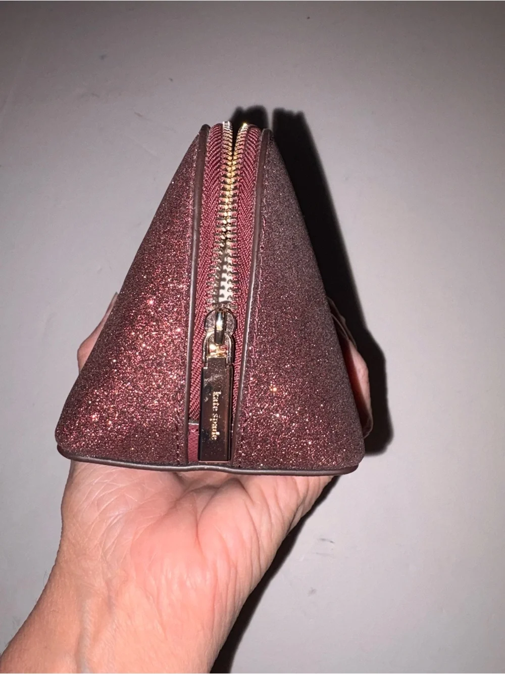 Kate Spade Shimmy Glitter small cosmetic bag